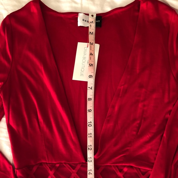 Red long Sleeve Bodycon Dress - Picture 2 of 8